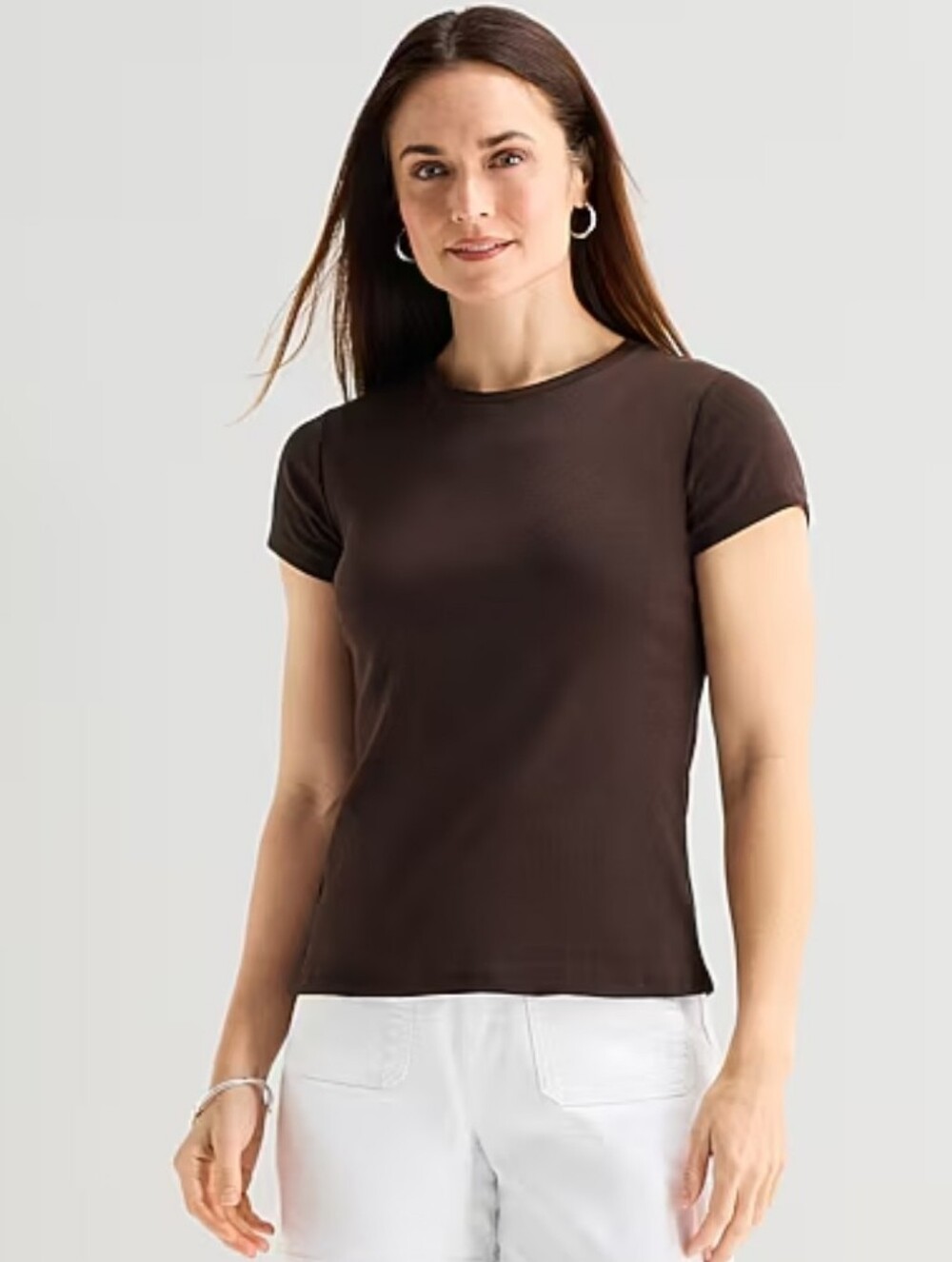 Women's Plus Size Chocolate Brown Crewneck Tee